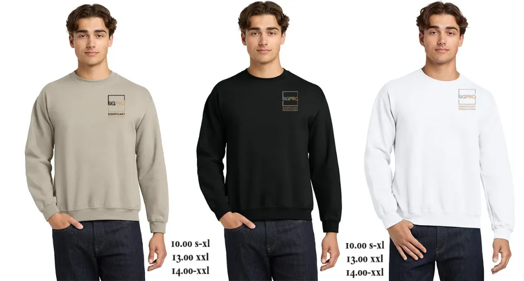 Crew Neck Sweatshirt (white, men, Small, The Sharon Performing Arts Center)